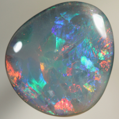 SOLID SEMI BLACK OPAL Bright gemmy fire, Flag Harlequin pattern SEE VIDEO
